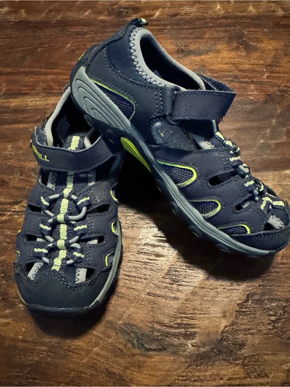 Merrell Kids Navy with Lime Accent Outdoor Sport Sandals 12M